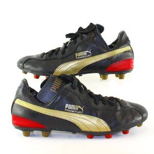 Puma Frankfurt Black Leather Soccer Cleats Mens (US 8/EU 41)